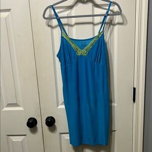 Secret Treasures Blue and Green Lace Slip